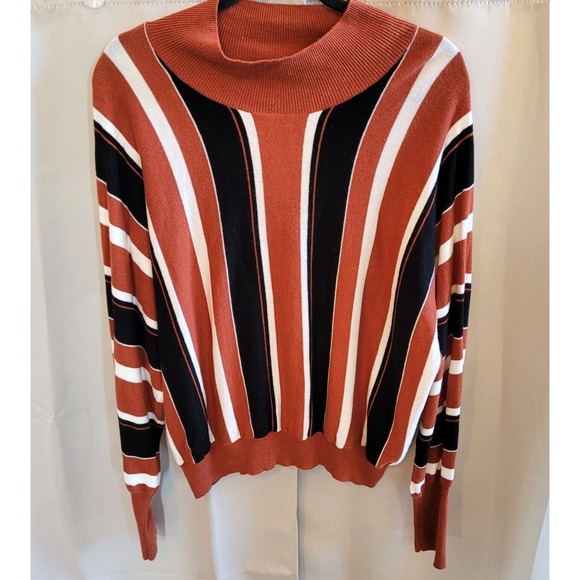 Leith Sweaters - Leith Women Sweater Size XL Retro Stripe Wool Blend Boxy Boho Cozy Preppy 15993x